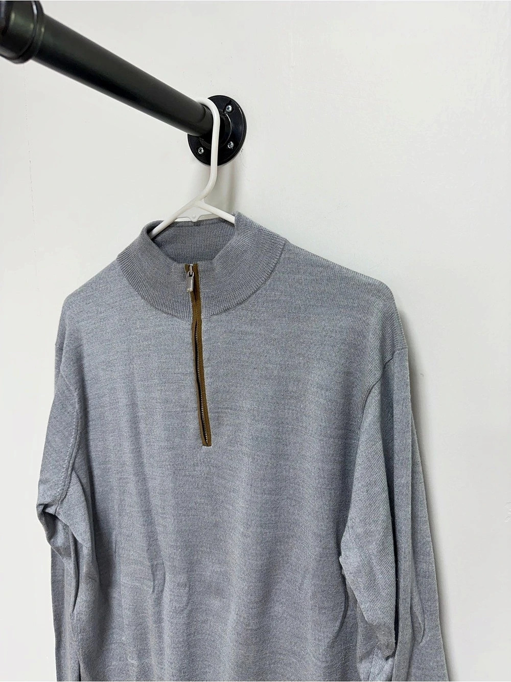 Peter Millar Men’s Gray Quarter Zip Sweater Pullover Size Large
